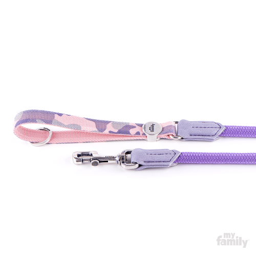 MyFamily WEST POINT Smycz Nylonowa Róż Fiolet M 110cm 5044