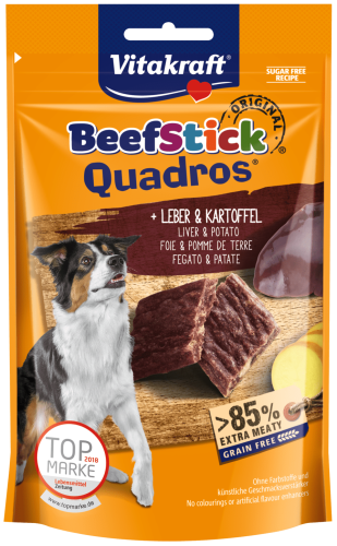 VITAKRAFT Beef-stick Quadros z wątróbką i ziemniakami 70g