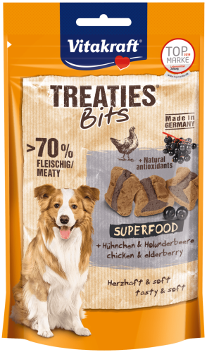 VITAKRAFT Treaties Bits Superfood kurczak z czarnym bzem 100g