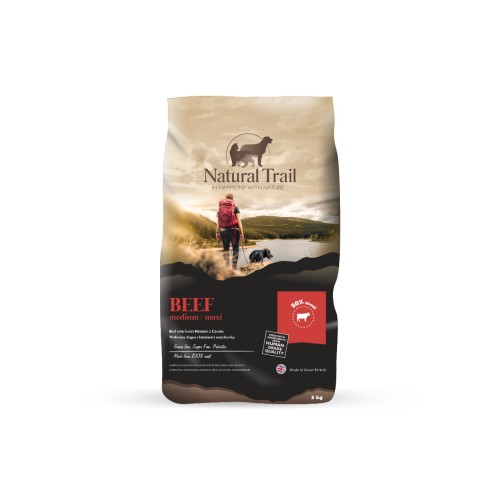 NATURAL TRAIL Medium Maxi Breed Beef 2kg wołowina z batatami