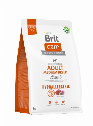 Brit Care Hypoallergenic Adult Medium Breed Lamb 3kg