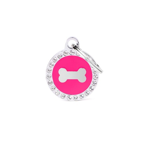 MyFamily Glam adresówka identyfikator Pink Circle Bone
