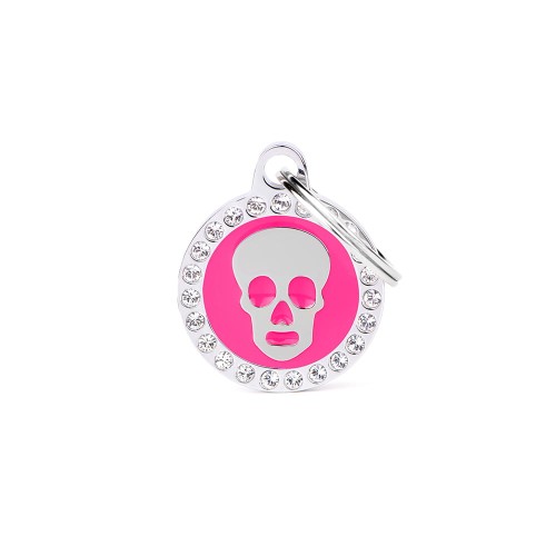 MyFamily Glam adresówka identyfikator Pink Circle Skull