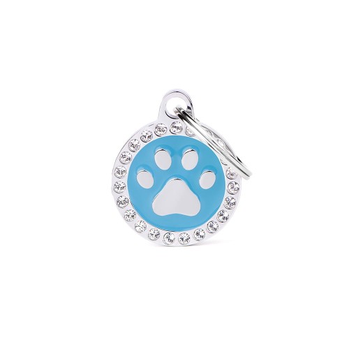 MyFamily Glam adresówka identyfikator Light Blue Circle Paw