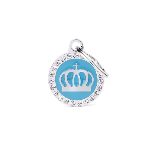 MyFamily Glam adresówka identyfikator Light Blue Circle Crown