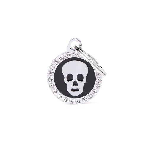 MyFamily Glam adresówka identyfikator Black Circle Skull