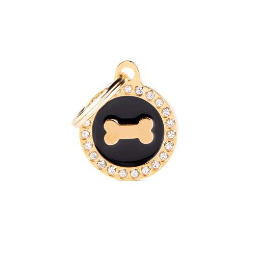 MyFamily Glam Gold adresówka identyfikator Black Circle Bone