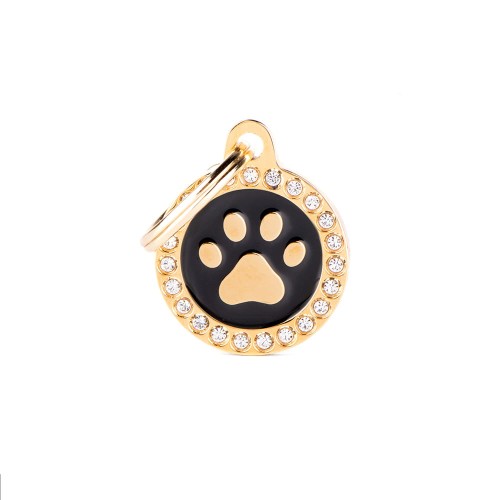 MyFamily Glam Gold adresówka identyfikator Black Circle Paw