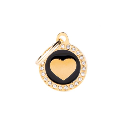 MyFamily Glam Gold adresówka identyfikator Black Circle Heart