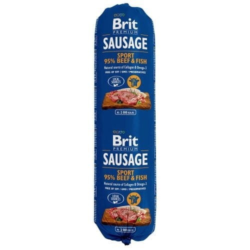 Brit Sausage BEEF & FISH Sport 800g mokra karma dla psa z wołowiną i rybą