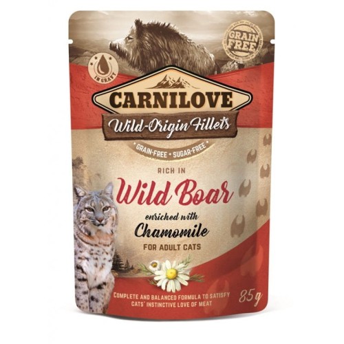 Carnilove Cat Pouch Wild Boar & Chamomile 85g dzik z rumiankiem