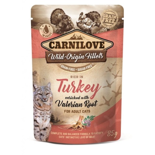 Carnilove Cat Pouch Turkey & Valerian 85g indyk z walerianą