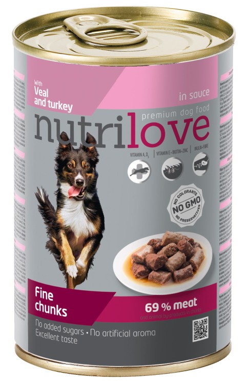 Nutrilove chunks dog VEAL+TURKEY in sauce 415g.jpg