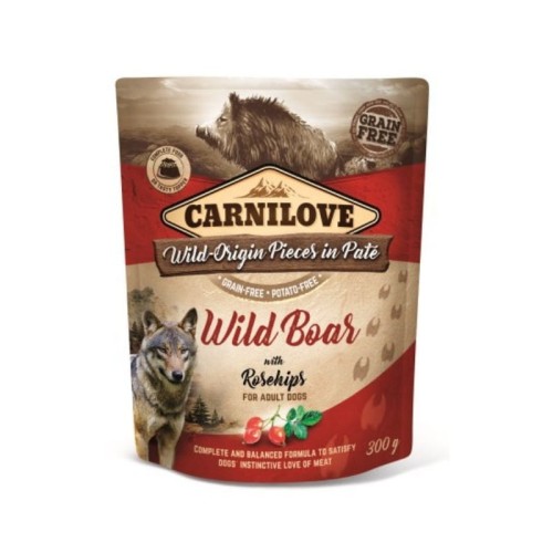 Carnilove Dog Pouch Wild Boar & Rosehips 300g dzik z dziką różą