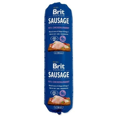 Brit Sausage CHICKEN & RABBIT 800g mokra karma dla psa z kurczakiem i królikiem