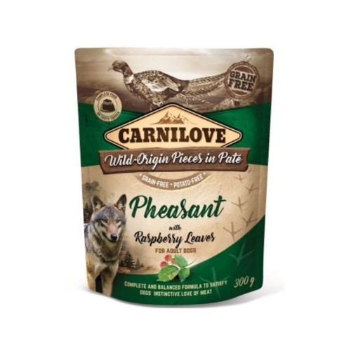 Carnilove Dog Pouch Pheasant & Raspberry 300g bażant z liśćmi malin