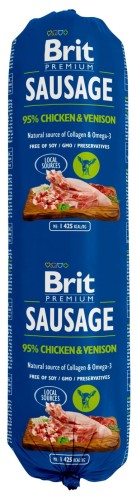 Brit Sausage CHICKEN & VENISON 800g mokra karma dla psa z kurczakiem i dziczyzną