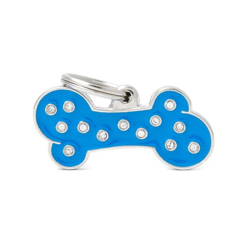 MyFamily Chic adresówka identyfikator Kość duża niebieska