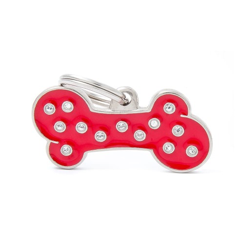 MyFamily Chic adresówka identyfikator Kość duża czerwona