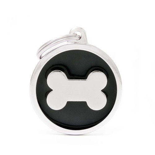 MyFamily Classic adresówka identyfikator Big Black Circle Bone