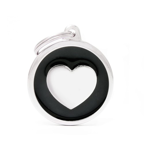 MyFamily Classic adresówka identyfikator Big Black Circle Heart