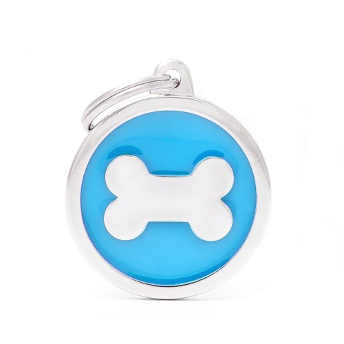 MyFamily Classic adresówka identyfikator Big Light Blue Circle Bone