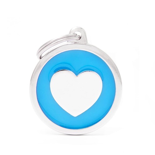 MyFamily Classic adresówka identyfikator Big Light Blue Circle Heart