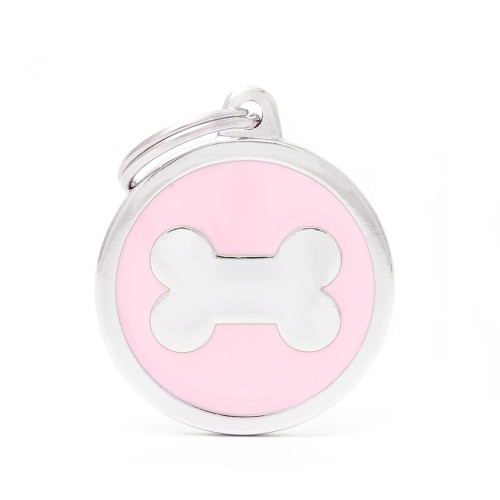 MyFamily Classic adresówka identyfikator Big Pink Circle Bone