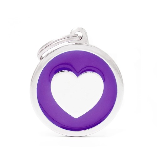 MyFamily Classic adresówka identyfikator Big Purple Circle Heart
