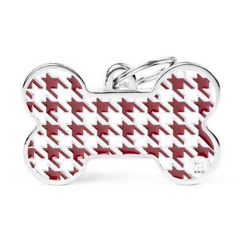 MyFamily Style adresówka identyfikator Kość XL w czerwoną pepitkę