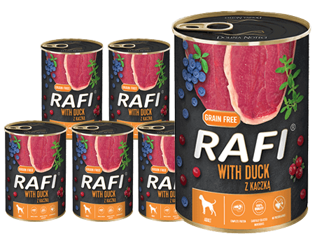 RAFI Kaczka z borówką i żurawiną 24x400g