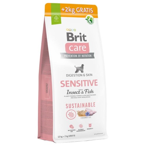 Brit Care Sustainable Sensitive Insect & Fish 12kg + 2kg GRATIS