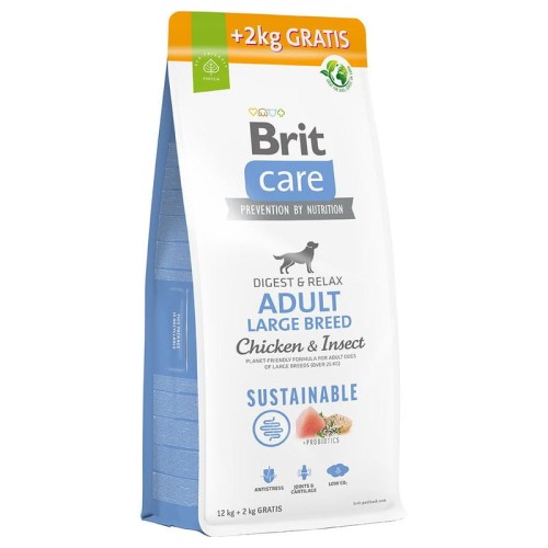 Brit Care Sustainable Adult Large Breed Chicken & Insect 12kg + 2kg GRATIS