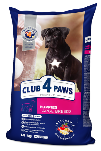 CLUB 4 PAWS PREMIUM dla szczeniąt dużych ras - kurczak 14kg