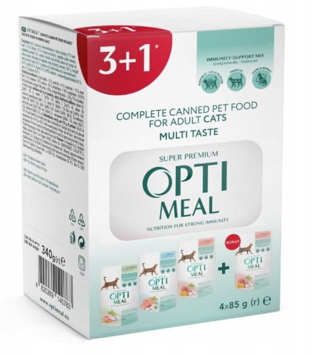 OPTIMEAL dla KOTÓW Mix smaków (3+1 gratis)