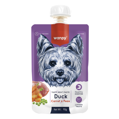 WANPY dla psa Pasta z kaczką, marchewką i groszkiem 90g