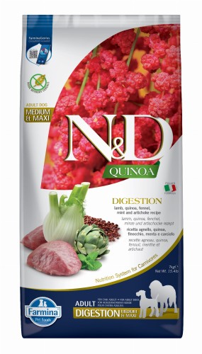 Farmina N&D Dog QUINOA Digestion Lamb & Fennel Adult Medium & Maxi 7kg