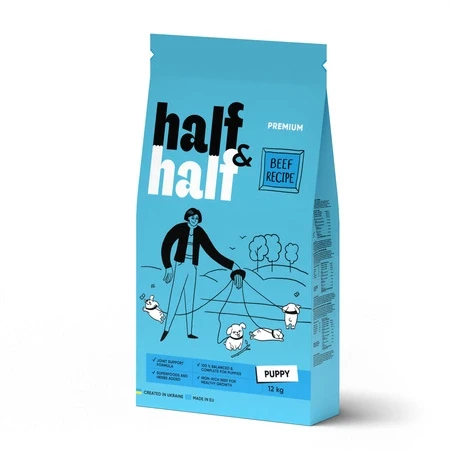 Half&Half Puppy All Beef karma z wołowiną dla szczeniąt 12kg
