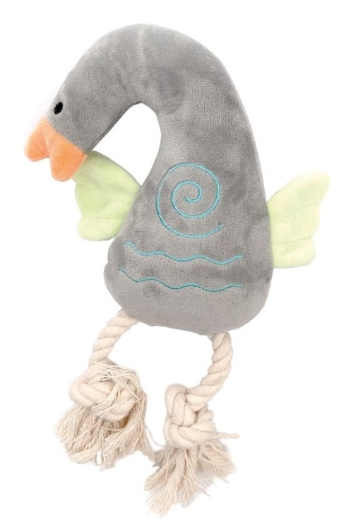 HAP Zabawka dla psa Szary łabędź ze sznurkiem 33cm