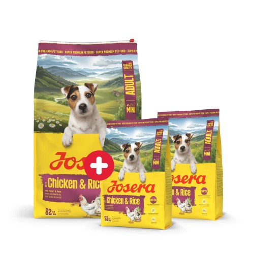 JOSERA Mini Adult Chicken & Rice 10kg + 2x900g GRATIS