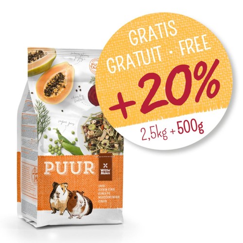 Witte Molen Puur Guinea Pig pokarm dla świnek morskich 2,5kg + 20% GRATIS
