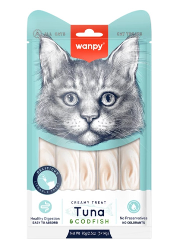 WANPY dla kota Creamy Treat Tuna & Codfish 70g