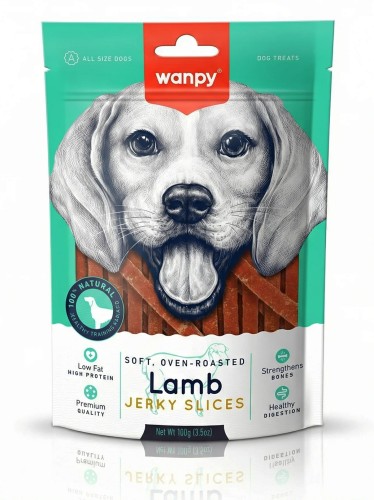 WANPY dla psa Lamb Jerky Slices Paski z jagnięciny 100g