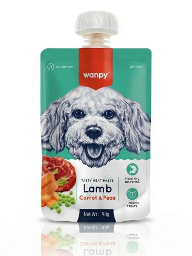 WANPY dla psa Pasta z jagnięciną, marchewką i groszkiem 90g