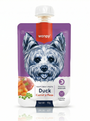 WANPY dla psa Pasta z kaczką, marchewką i groszkiem 90g