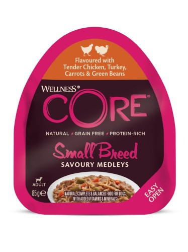 Wellness Core Savoury Medleys Small Breed 85g kurczak, indyk, marchewka