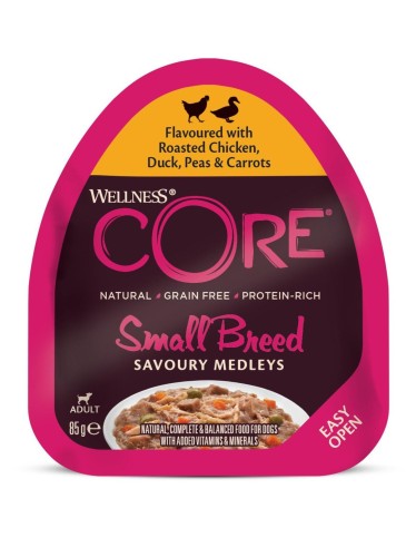 Wellness Core Savoury Medleys Small Breed 85g kurczak, kaczka, groszek