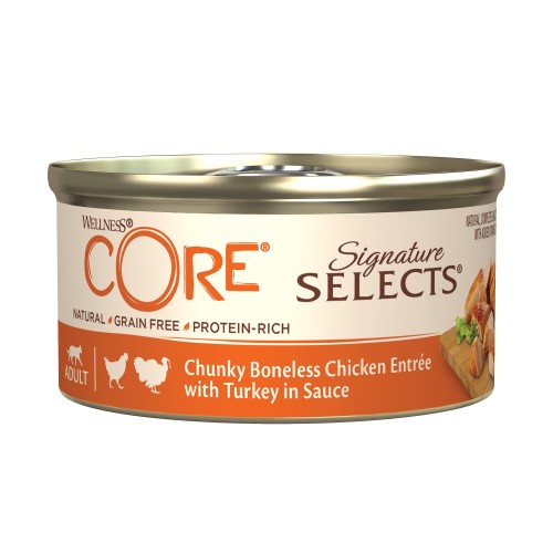 Wellness Core Signature Selects Chunky mięsne kawałki z kurczakiem i indykiem 79g
