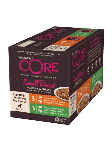 Wellness Core Farmer Multipack Small Breed 85g kurczak, indyk, jagnięcina 6x85g