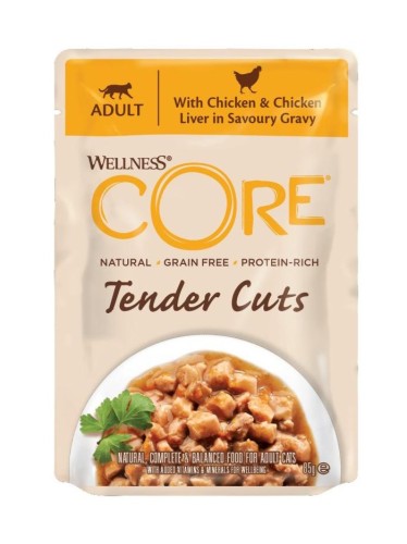 Wellness Core Tender Cuts kurczak z wątróbką w sosie 8x85g